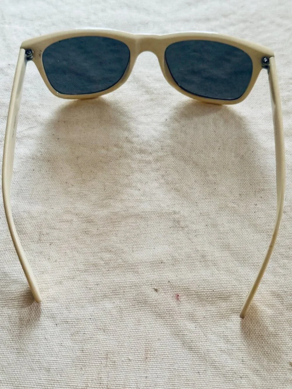 Vintage Classic 1960s Italy Design White Frame Black Sunglasses
